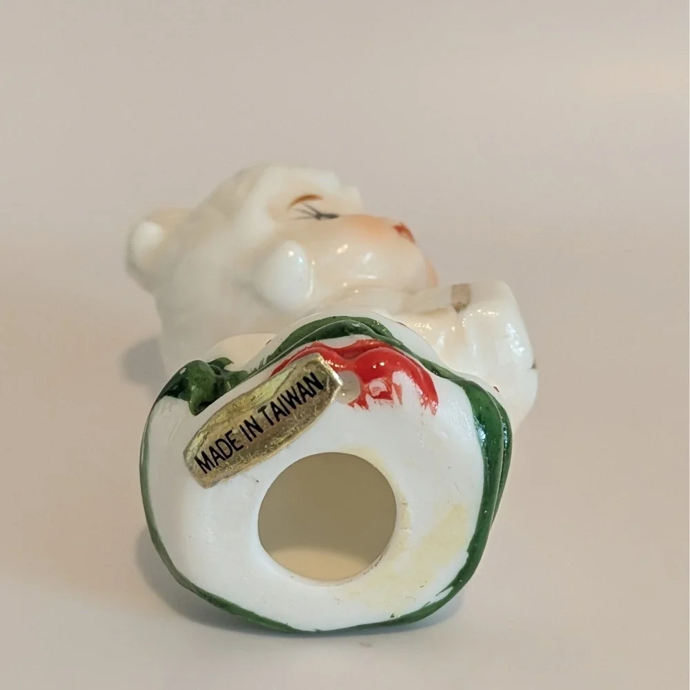 Vintage Christmas Girl With Present Miniature 2